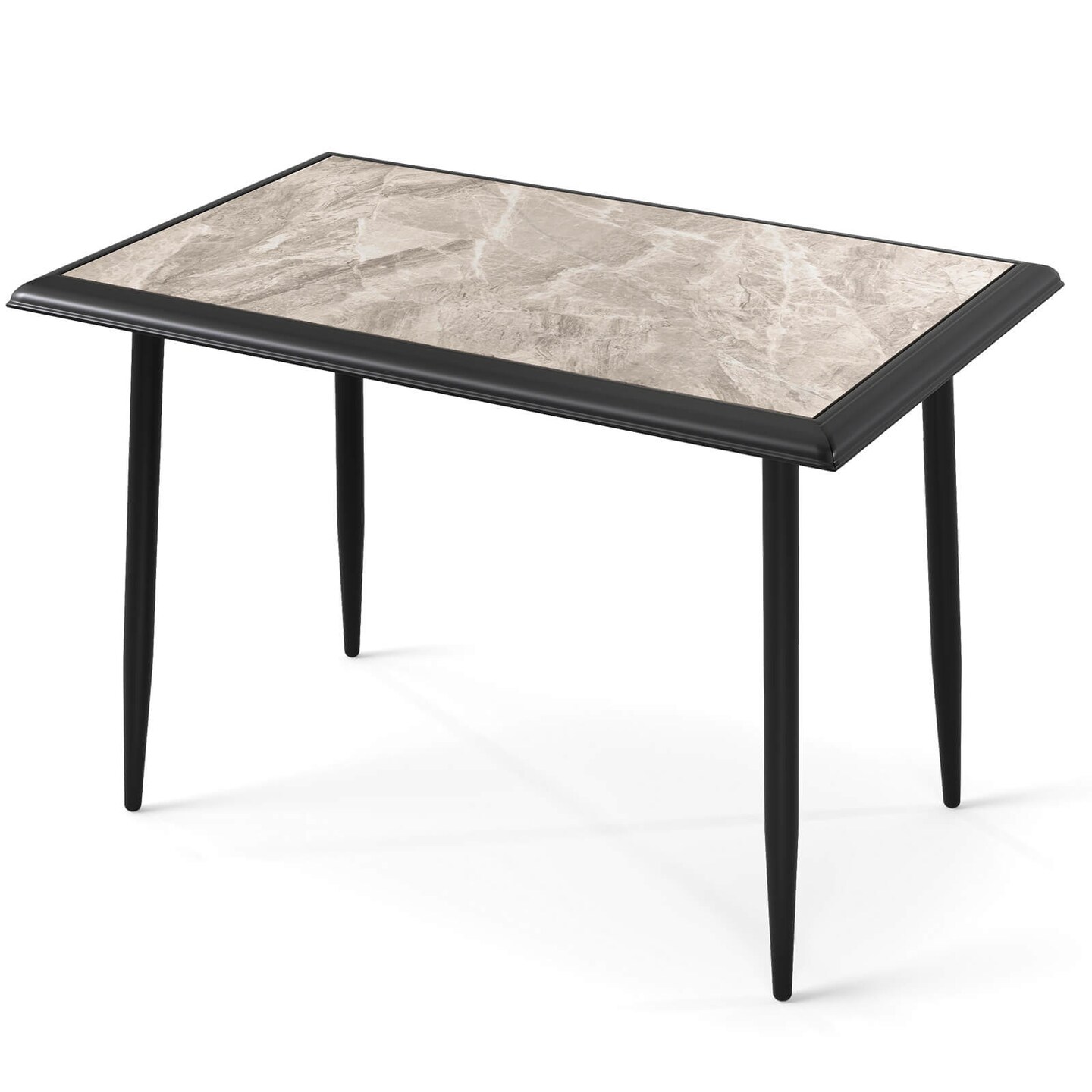 Costway 44" Rectangular Kitchen Table with Metal Frame Faux Marble Tabletop Dining Table