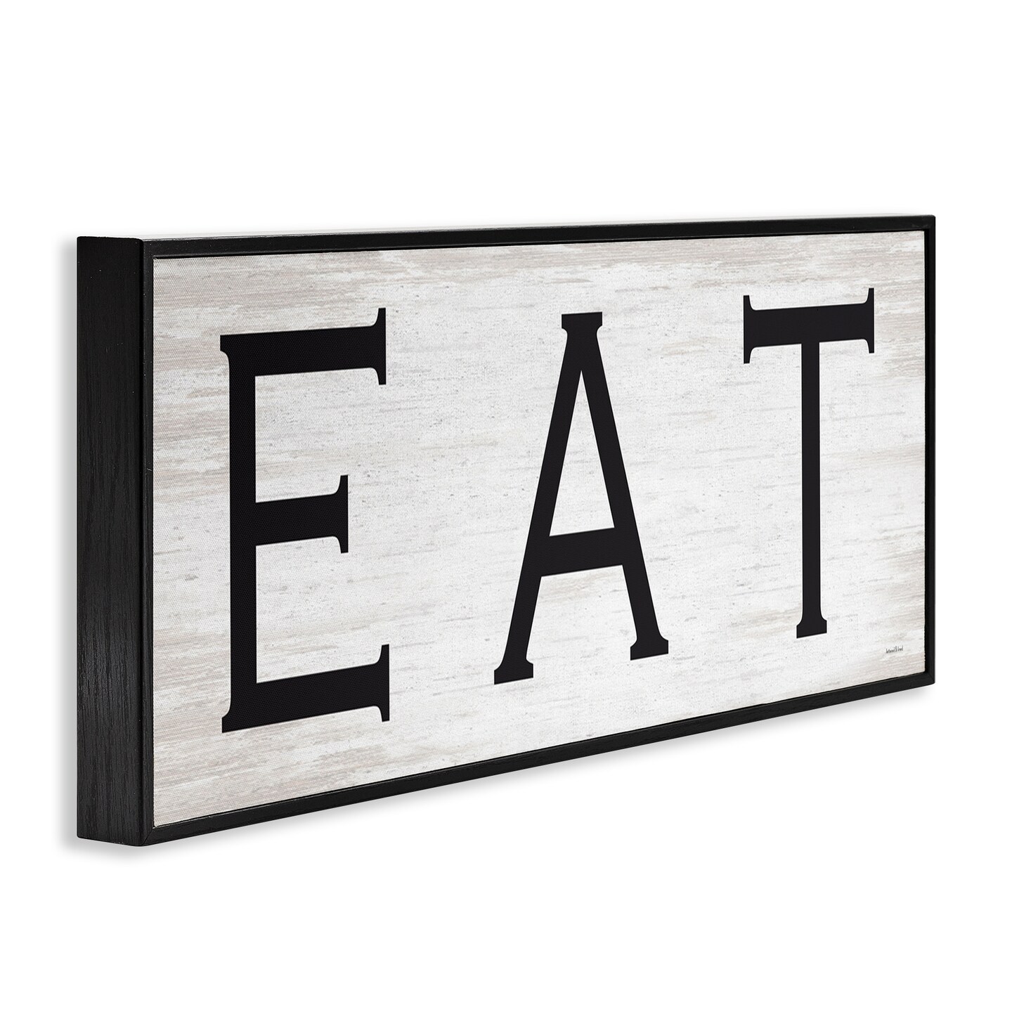 Stupell Industries EAT Farmhouse Kitchen Sign Soft Distressed Pattern Framed Giclee Design By Lettered and Lined