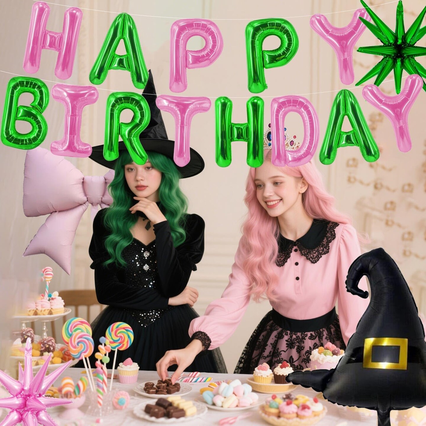 Wicked Balloons Wicked Birthday Decorations Balloons Green Pink