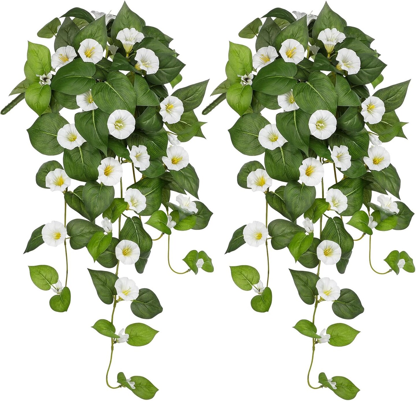 2 Pack - Artificial Morning Glory (White) 1"D x 1"W x 25.6"H
