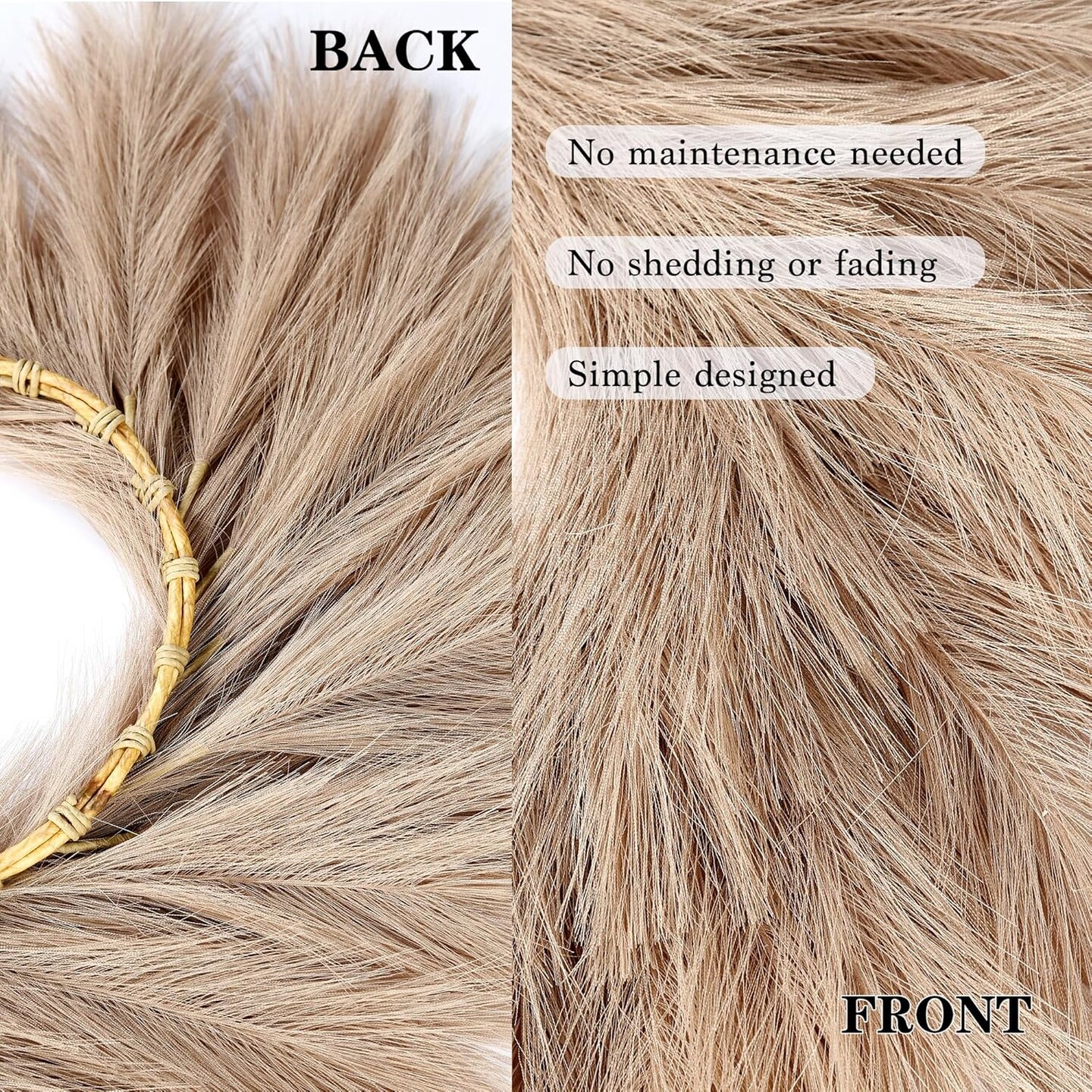 26&#x2019;&#x2019; Faux Pampas Grass Wreath