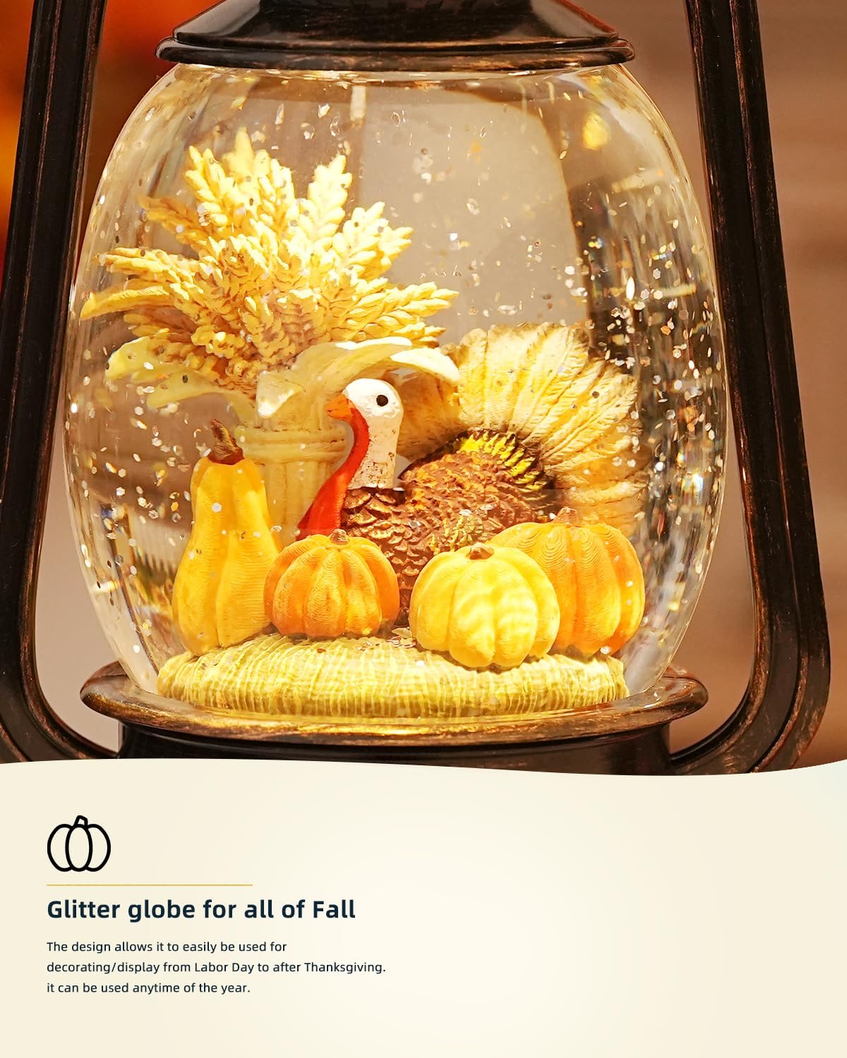 Thanksgiving Decoration Snow Globes Fall Gifts with Time Fall Snow