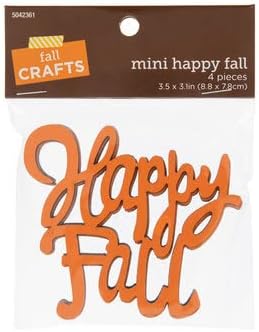 4 Pieces -Happy Fall Painted Wood Cutout Shapes