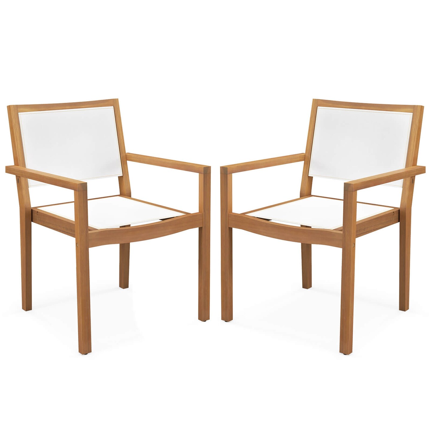 Costway Stackable Dining Chair Set of 2/4 with Wear-resistant Fabric & Breathable Backrest