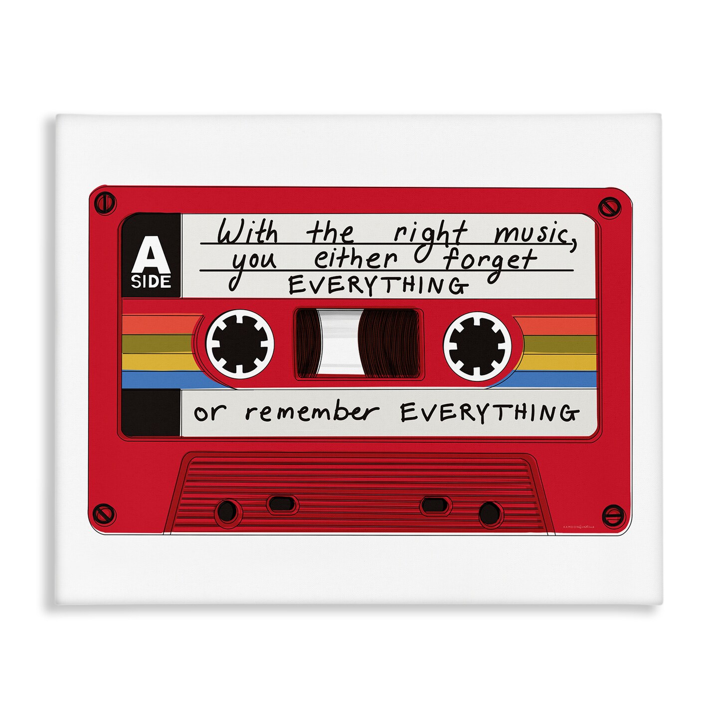 Stupell Industries With The Right Music Vintage Cassette Canvas Design By Kamdon Kreations