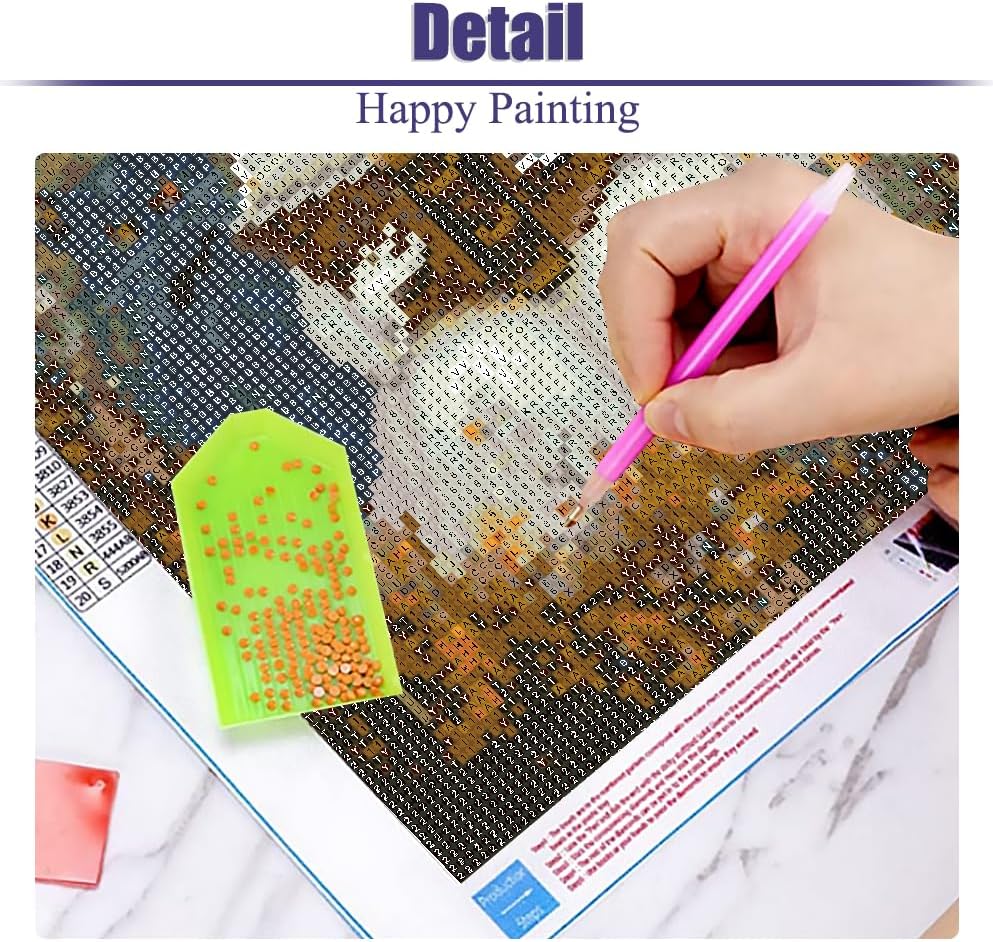 6-Pack Halloween 5D Diamond Painting Kits for Adults – Ghost Design, Beginner-Friendly Full Drill DIY Gem Art, 12×16 Inch Wall Decor 16 x 12 x 0.12 inches