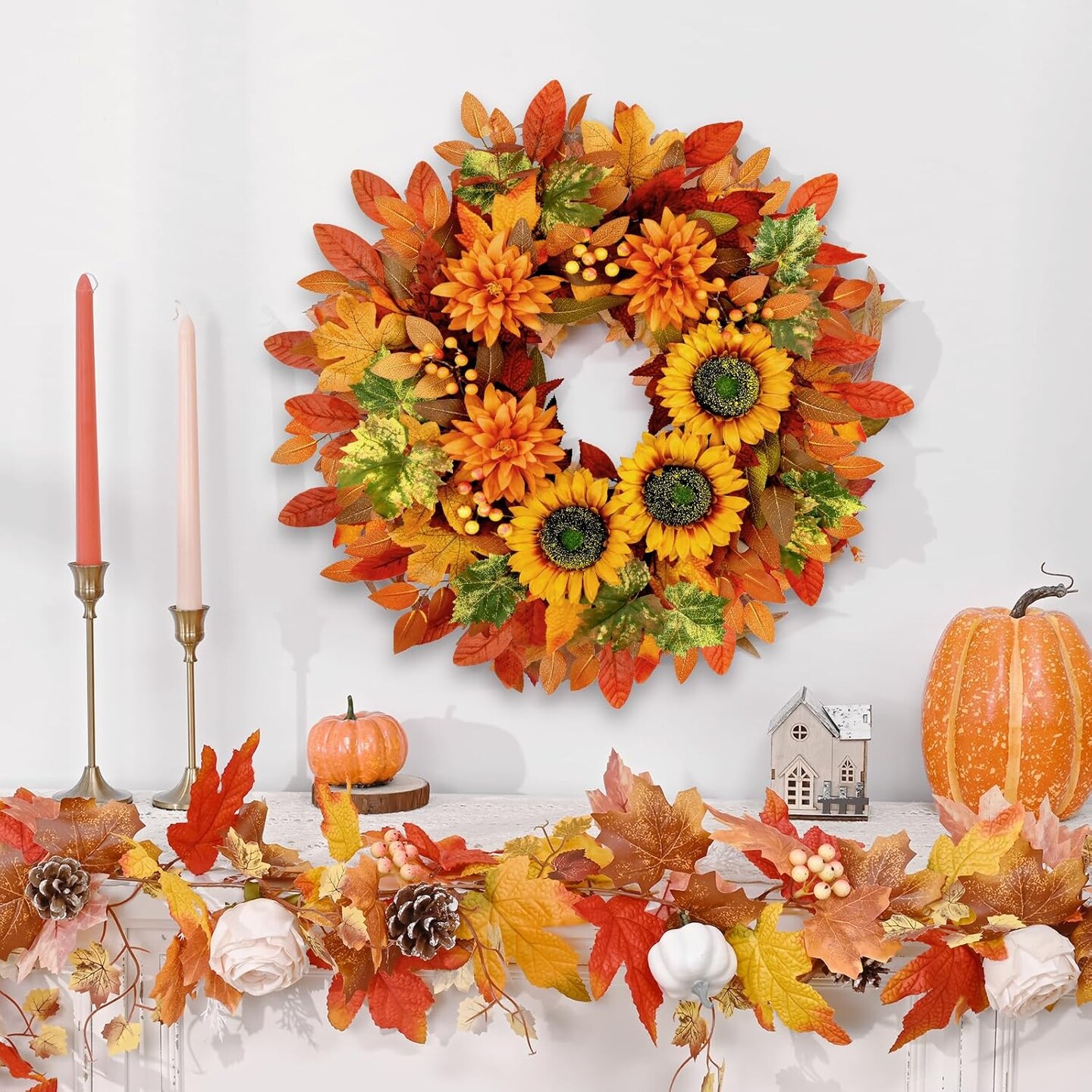 22 inch Fall Wreaths for Front Door