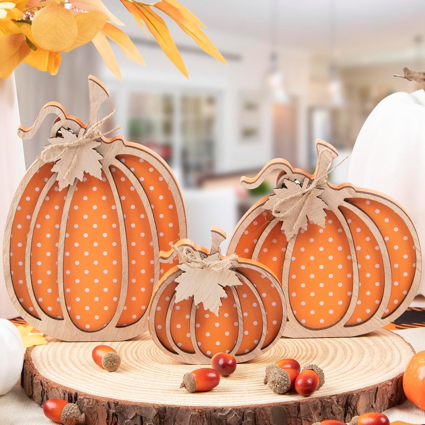 Fall Decor-Wooden Autumn Pumpkin Fall Decorations