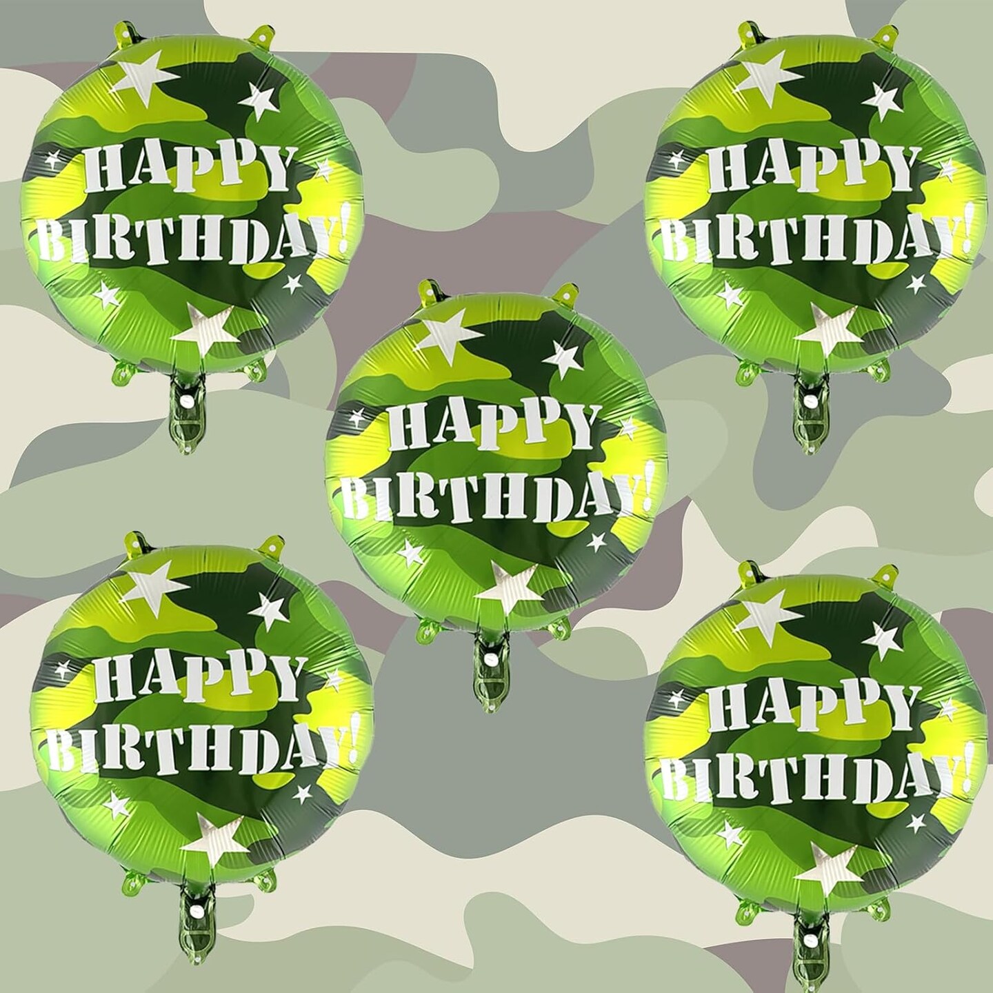 10Pcs Army Tanks Camouflage Party Balloons Army Tank Foil Balloons