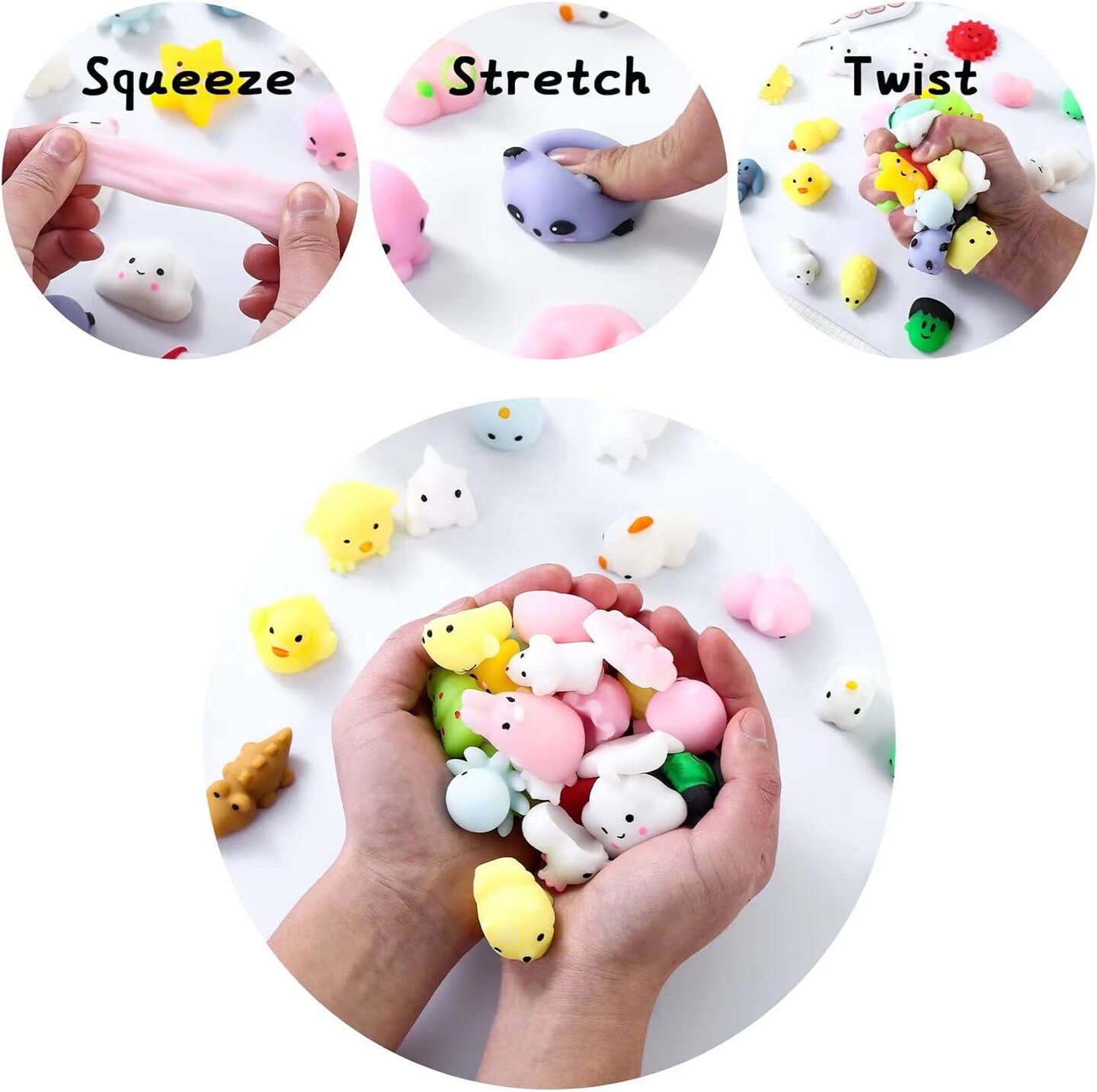 110-Pack Mochi Squishy Toys – Mini Kawaii Squishies for Kids, Party Favors, Easter Basket Stuffers, Egg Fillers, Birthday, Classroom Prizes, Pinata & Christmas Stocking Gifts