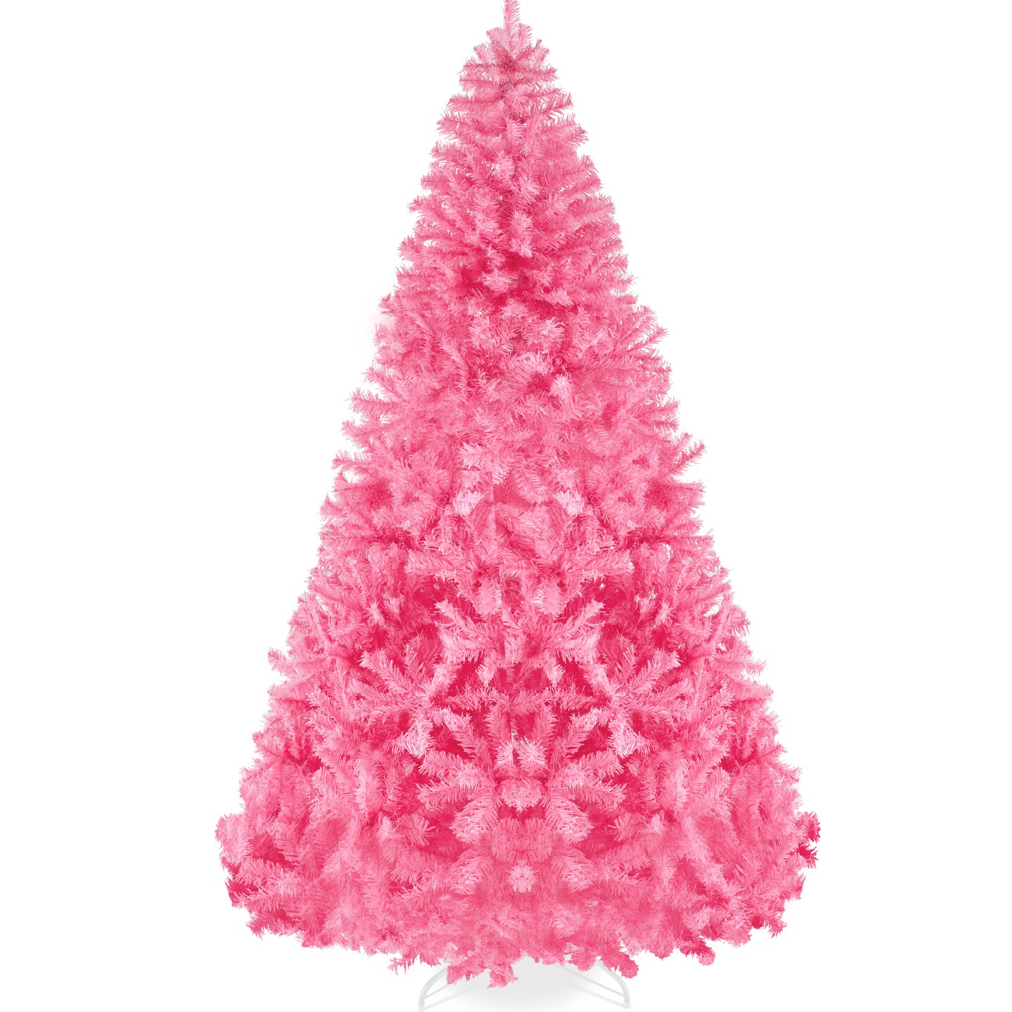 Best Choice Products Artificial Pink Christmas Full Tree Festive Holiday Decoration w/ Stand