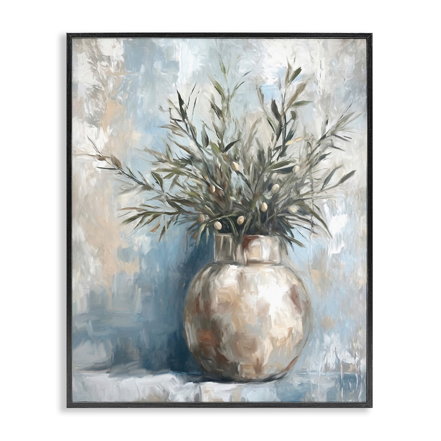 Stupell Industries Potted Olive Branches Framed Giclee Design By Ramona Murdock