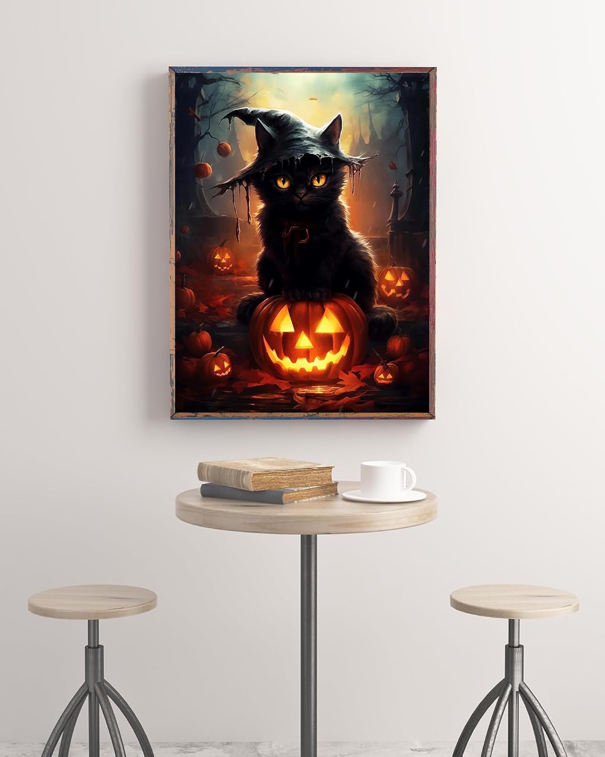 Halloween Cat Diamond Painting Kits for Adults,12 x 16 Inch