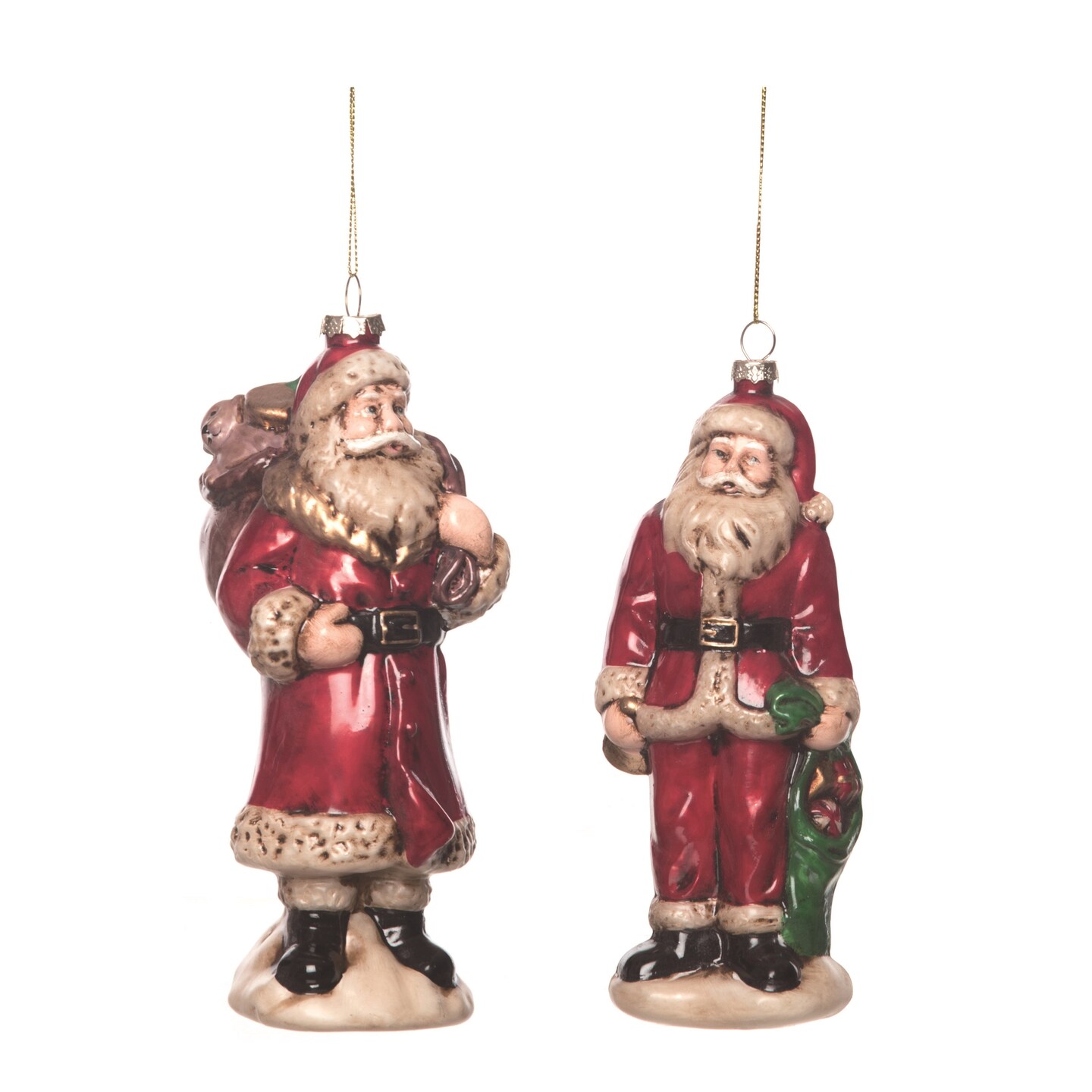 Glass Vintage Santa Ornament Set of Two Christmas Decor | Michaels