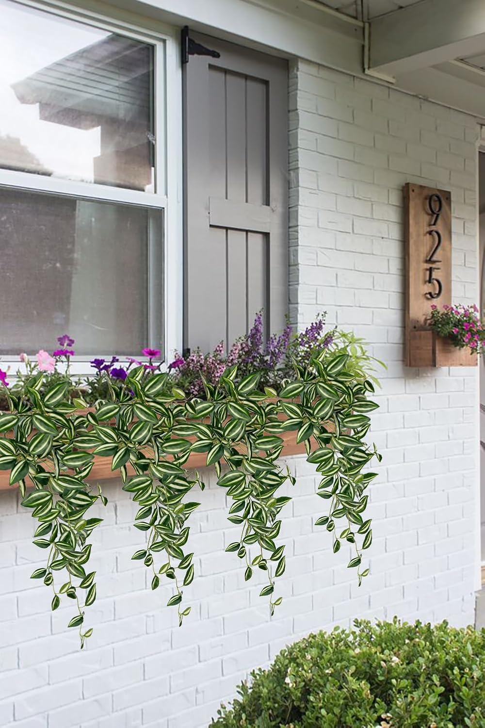 2 Pack 26" Artificial Hanging Plants (26" White) 7"D x 7"W x 26"H