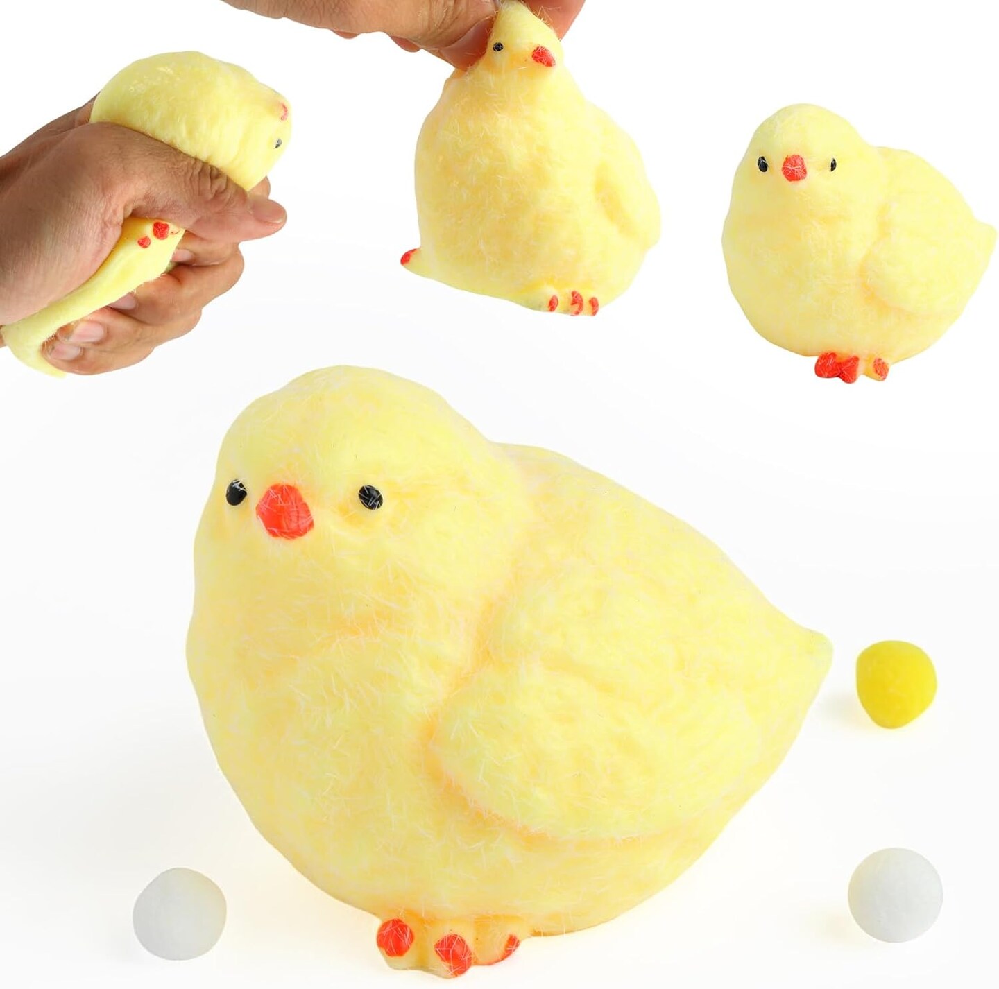 3-Pack Handmade Chicken Squishy Toys – Soft Chick Stress Relief Fidget & Sensory Toys for Kids and Adults