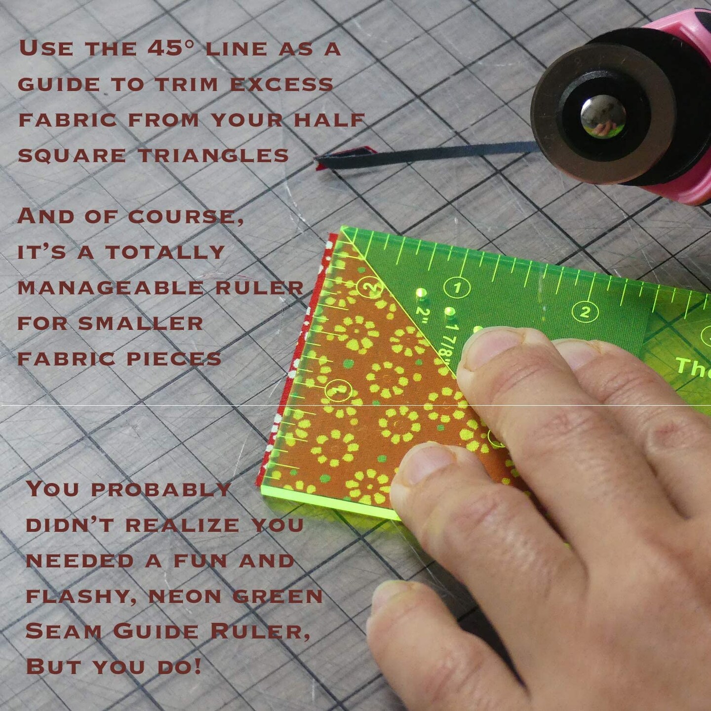 Seam Allowance Ruler and Magnetic Seam Guide for Sewing Machine | Perforated Seam Gauge for Perfect 1/8” to 2” Straight Line Hems | Includes 1/4” Pivot Point and 45 Degree Trim Line