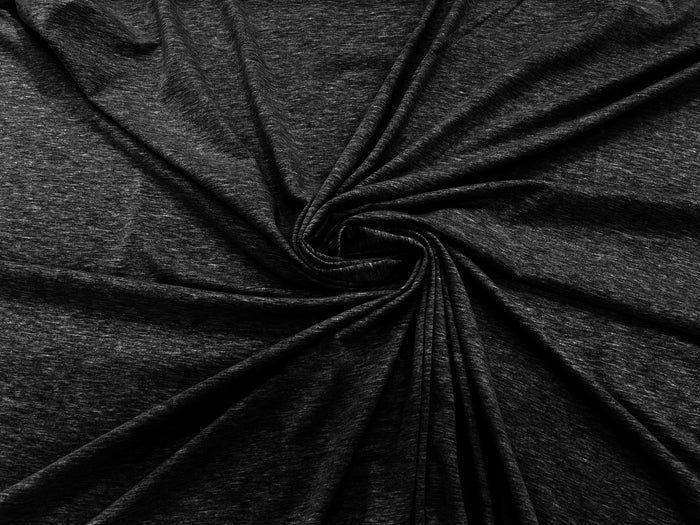 1 Yard Charcoal Gray Two Tone Cotton Spandex Knit Fabric Versatile Jersey for Activewear, Babywear &#x26; More 60&#x22; Width