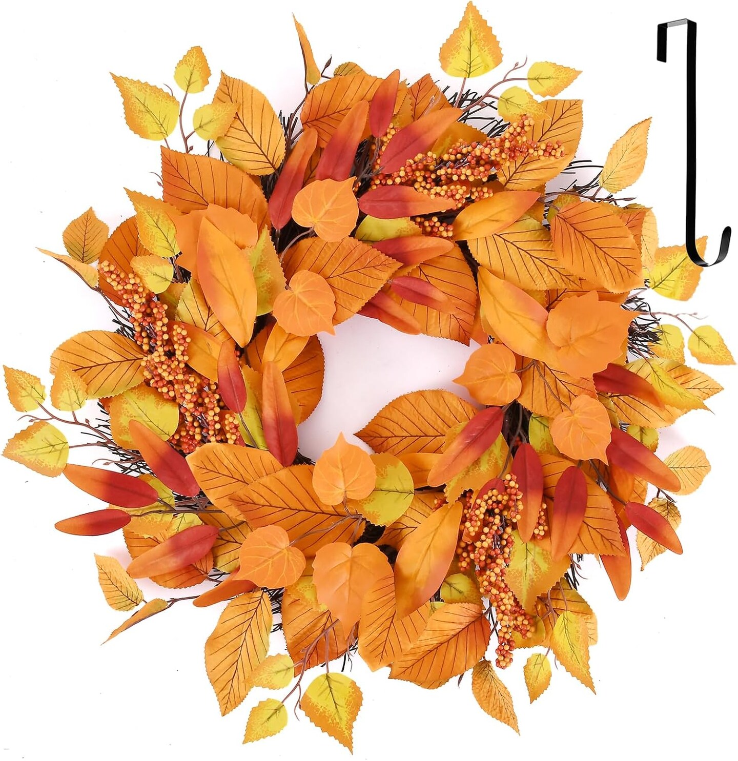 19 Inch Fall Wreaths for Front Door Outside