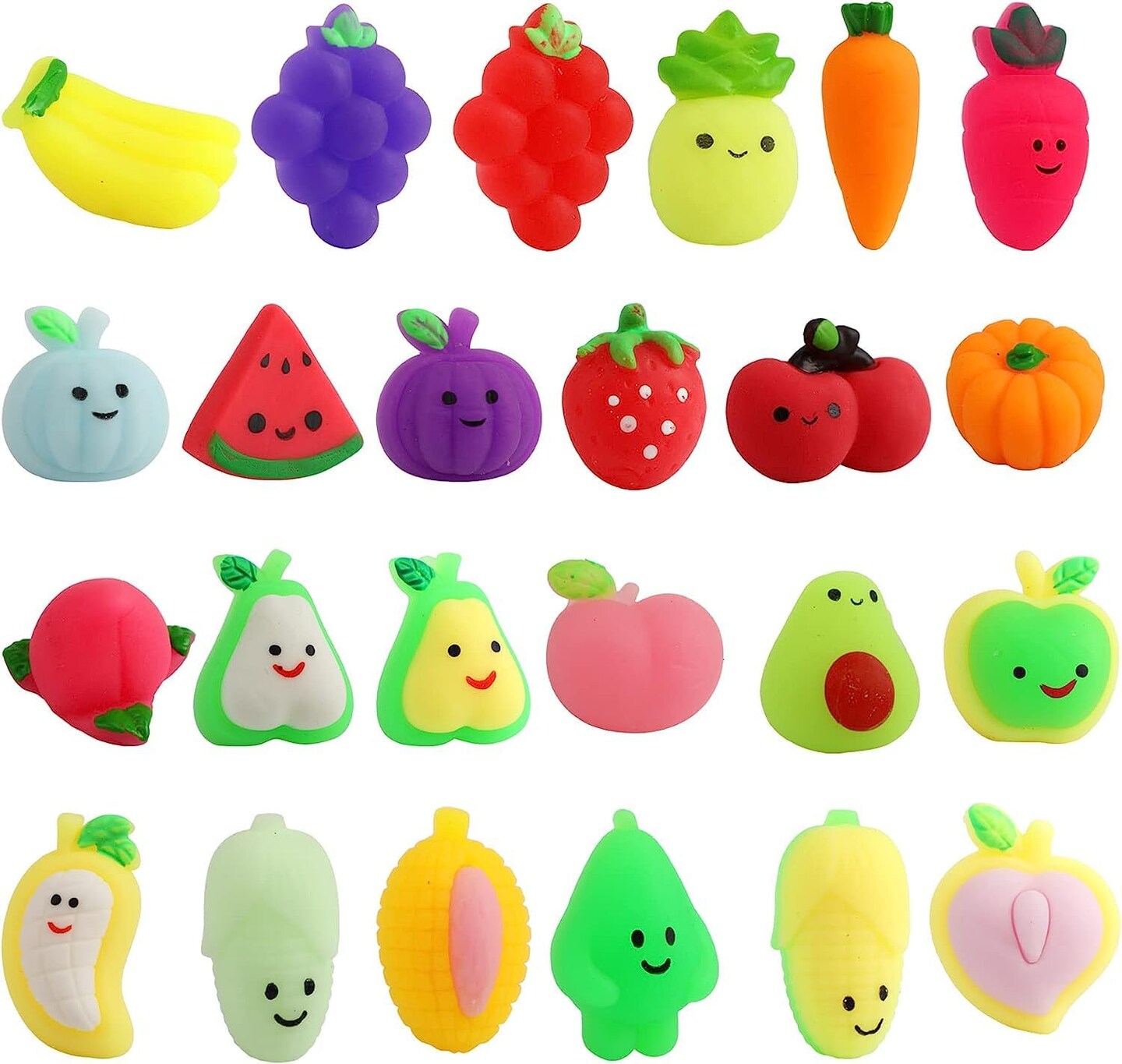 24-Pack Mochi Fruit Squishy Toys – Party Favors for Kids, Classroom Prizes, Stress Relief Fidget Toys, Bulk Gifts for Birthday, Pinata, Goodie Bags, Christmas, Easter & Valentine’s