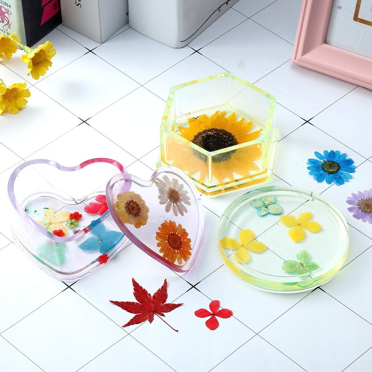 72 Pcs Dried Pressed Flowers for Resin Molds