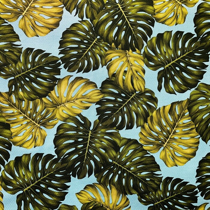 1 Yard Monstera Leaf Upholstery Fabric 1100% Cotton Heavy Barkcloth 36in L x 56in W