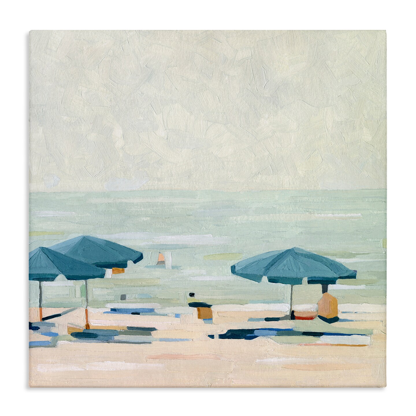 Stupell Industries Abstract Beach Umbrellas on Shore Canvas Design By Emma Scarvey