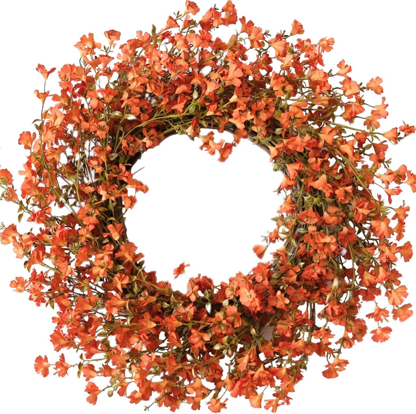 Fall Orange Forsythia Wreath - 22 Inch
