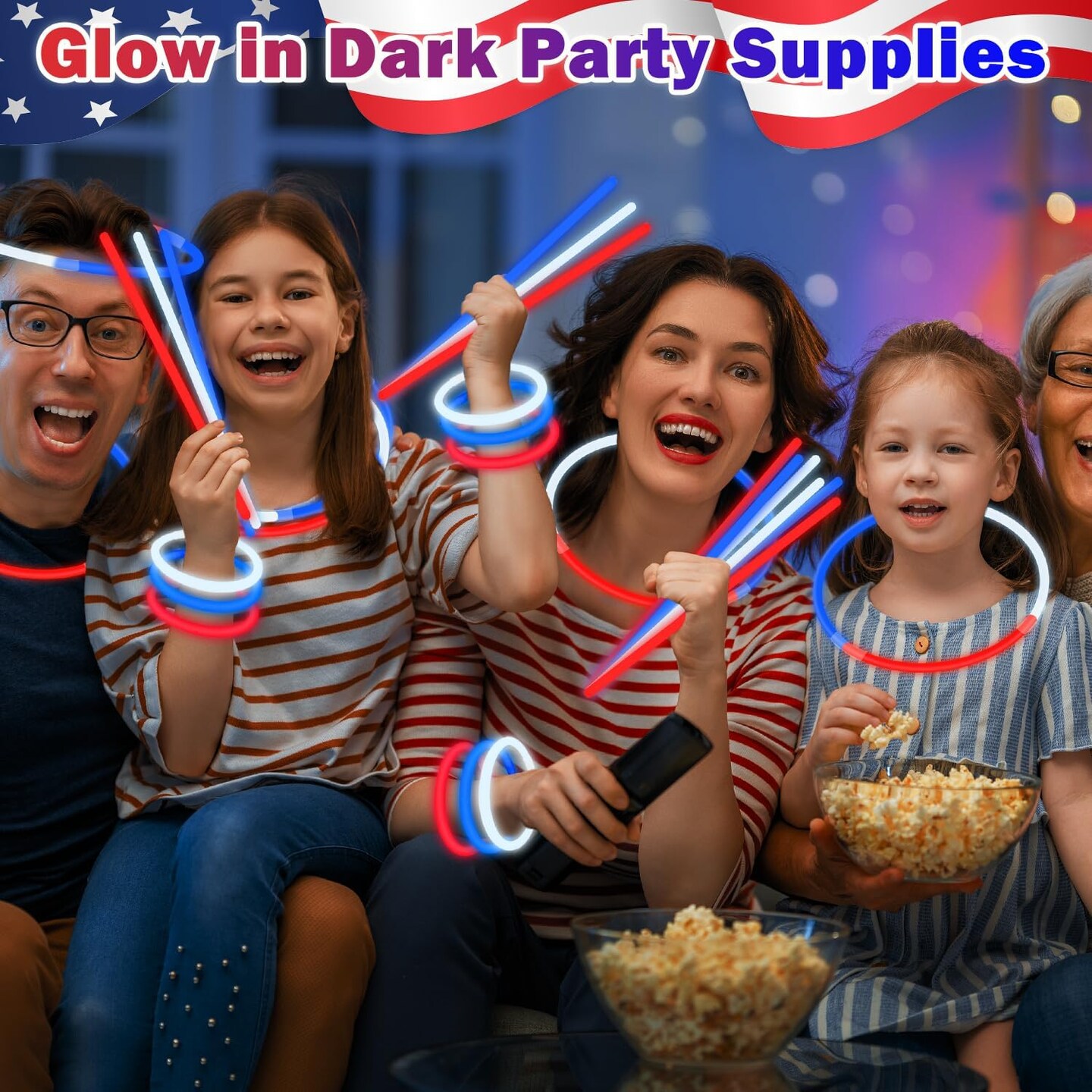Bulk Patriotic Party Favors Supplies Glow Sticks Toys 360 PCS