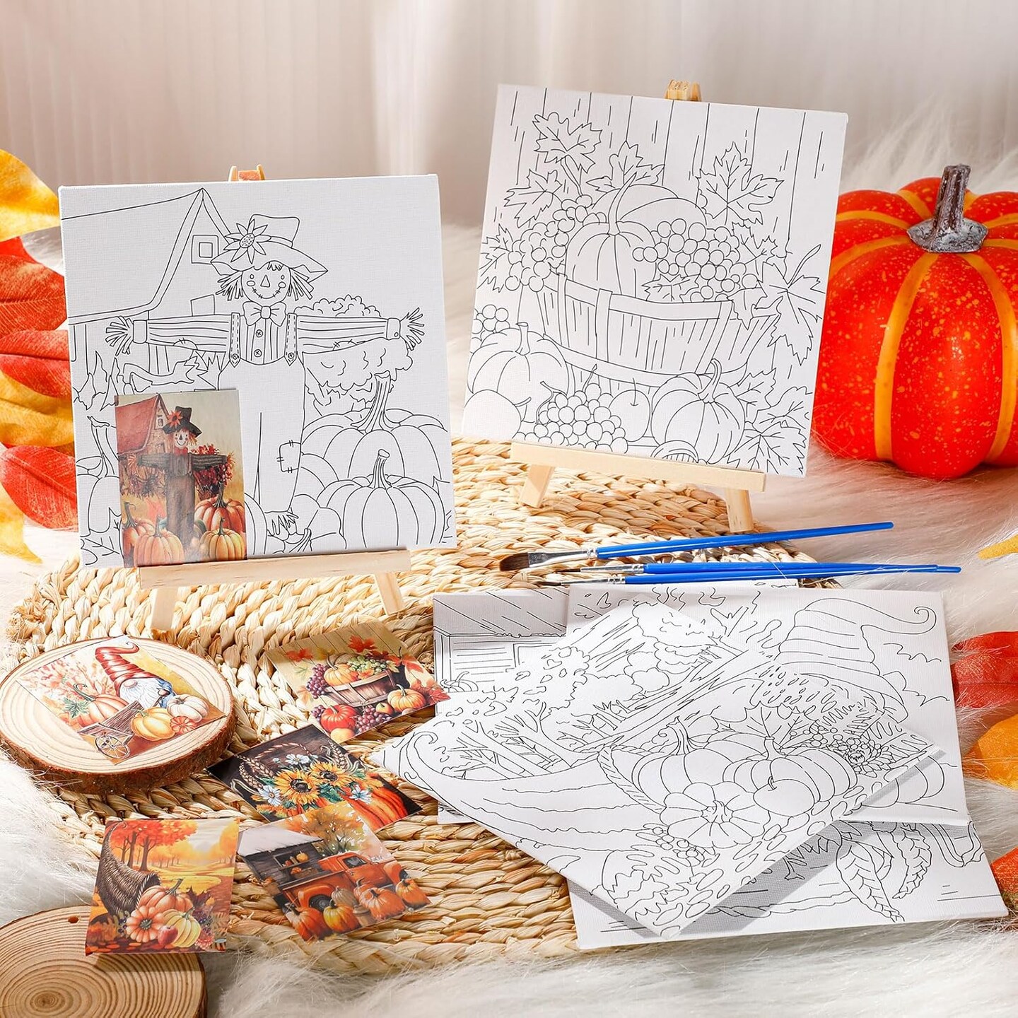6 Pcs 6 Inch Pre Drawn Outline Canvas Paint Kit(multicolor)5.91 x 5.91 x 0.99 inches