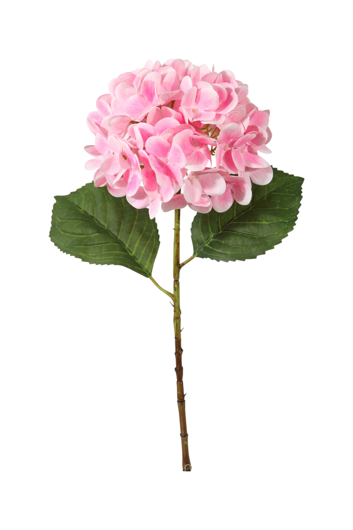 17.75&#x22; Pink Hydrangea Stem &#x2013; 8&#x22; Bloom, Lifelike Faux Flower Decor