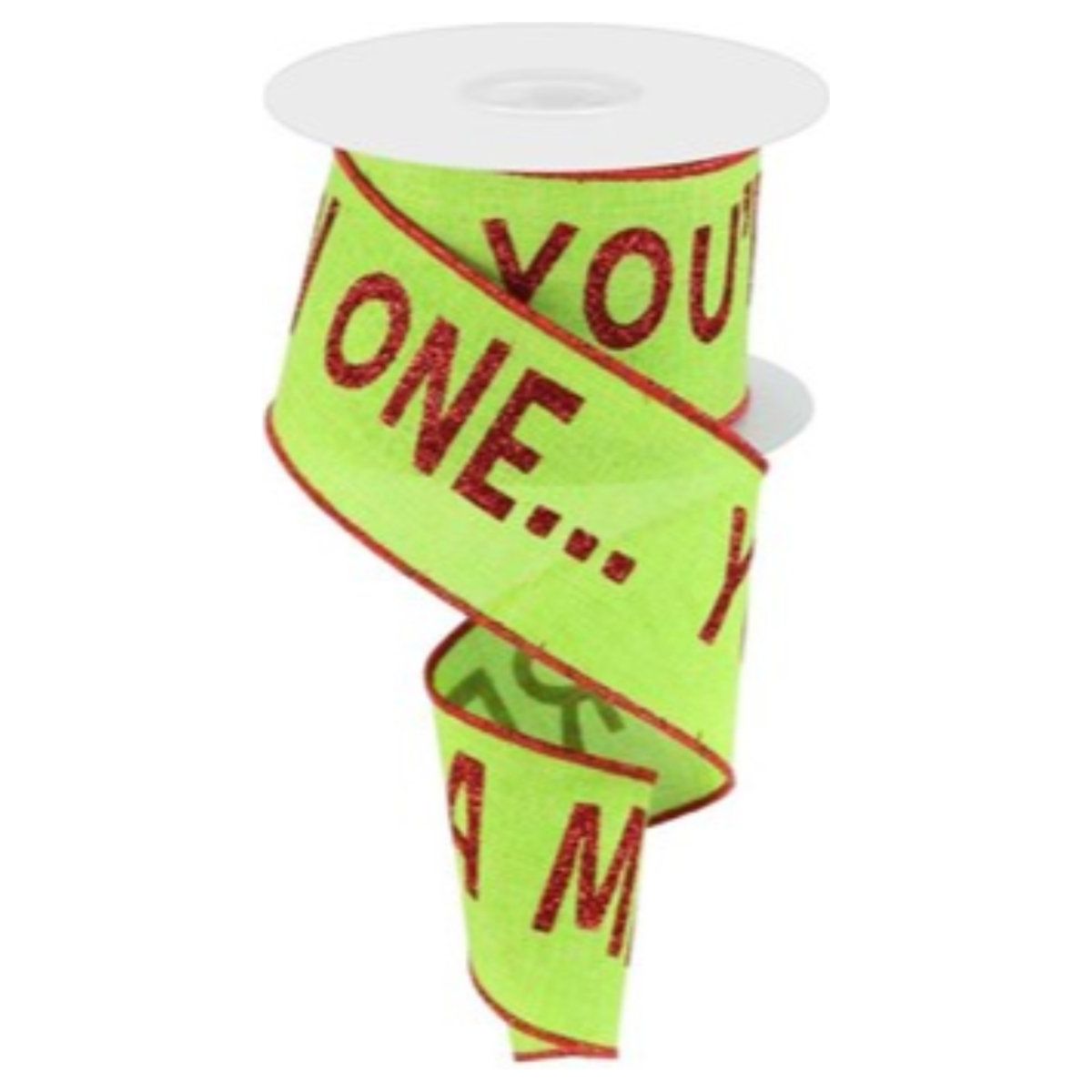 2.5&#x22; Your A Mean One Ribbon: Lime Green (10 Yards)