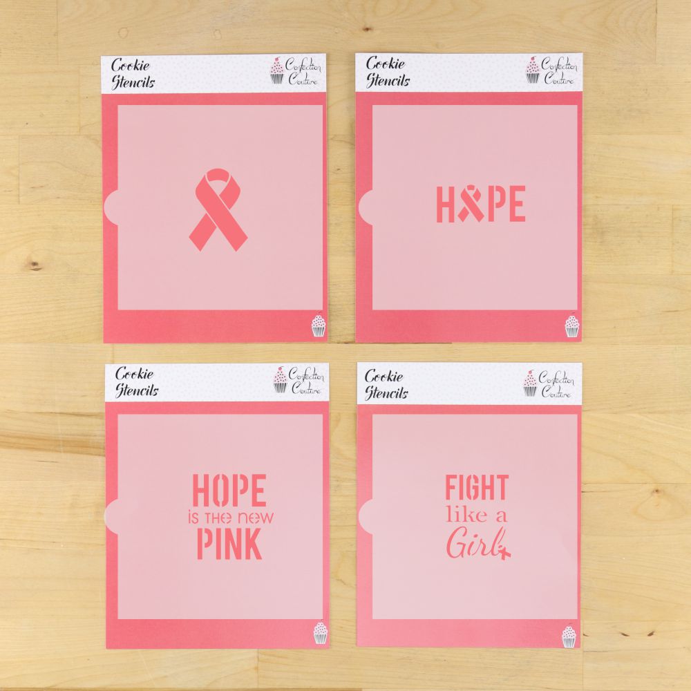Breast Cancer Messages Cookie Stencil| Awareness Stencil | Go Pink | Arts & Crafts | Confection Couture |