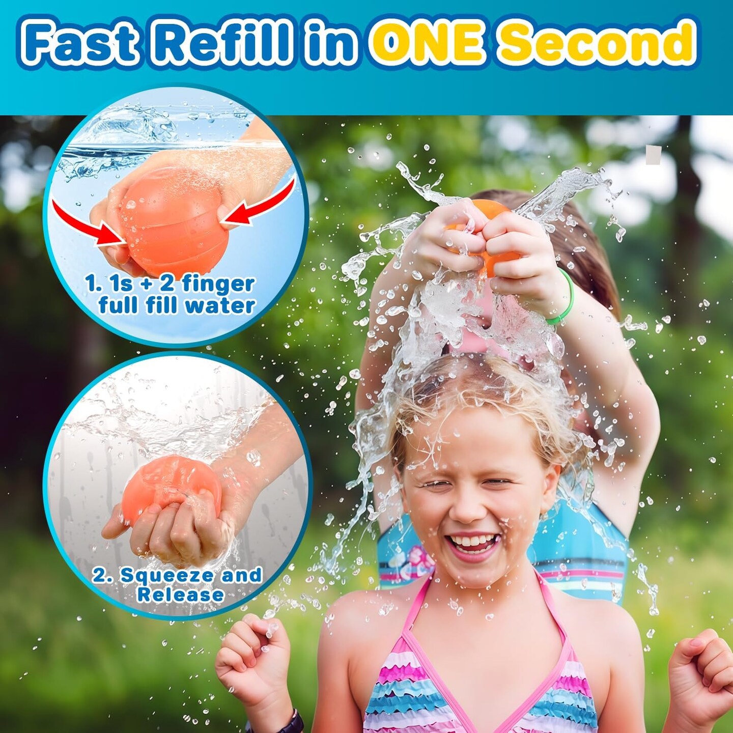 12 PCS Reusable Water Balloons (6 Color) 2.7 x 2.7 x 2.7 inches