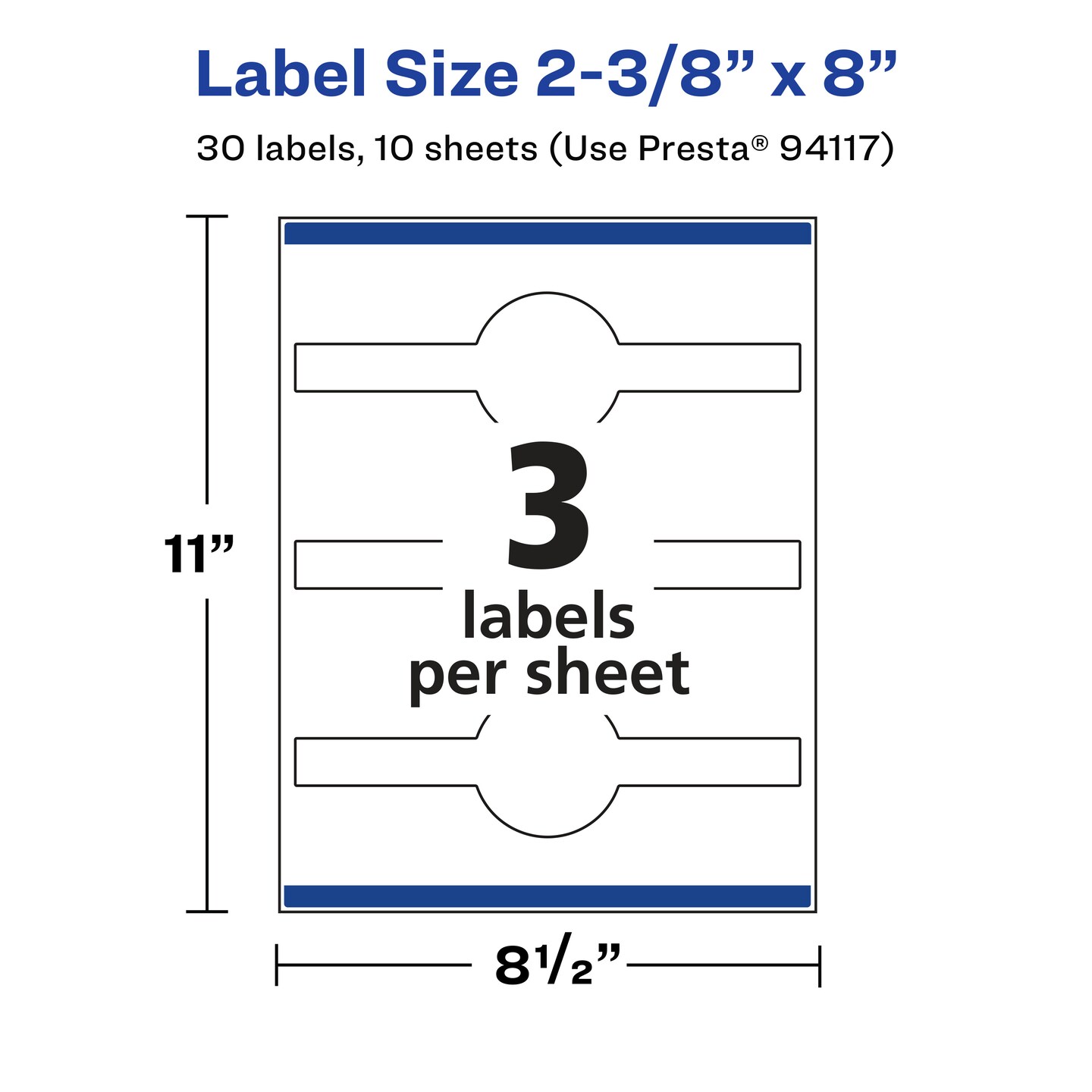 Avery Glossy Clear Wraparound Labels with Sure Feed, 2-3/8&#x22; x 8&#x22;