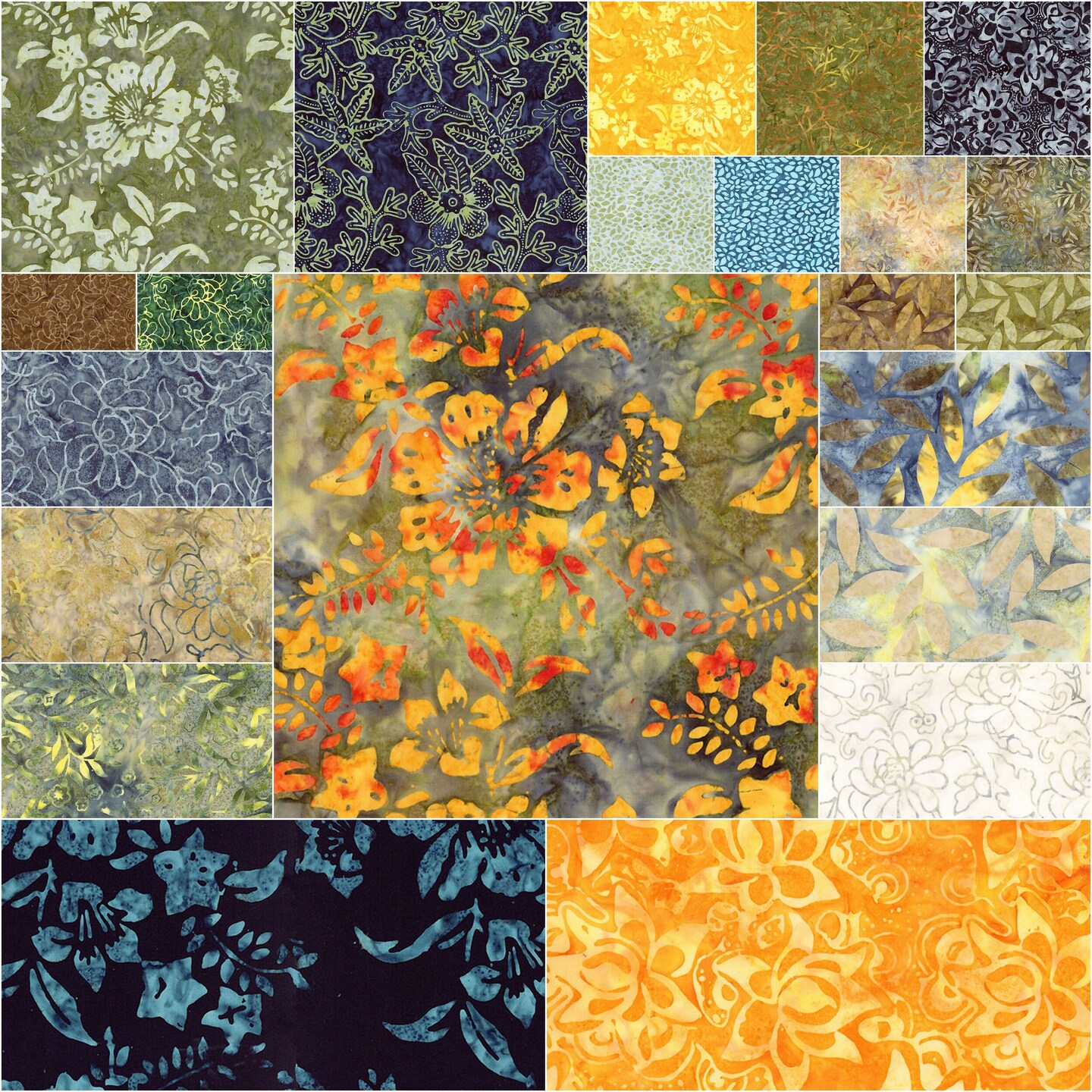 Expressions Batiks 5&#x22; Square Pack (Charm Pack / 5&#x22; Stacker) in Tradewinds by Riley Blake Designs for Riley Blake (5-23288-42)