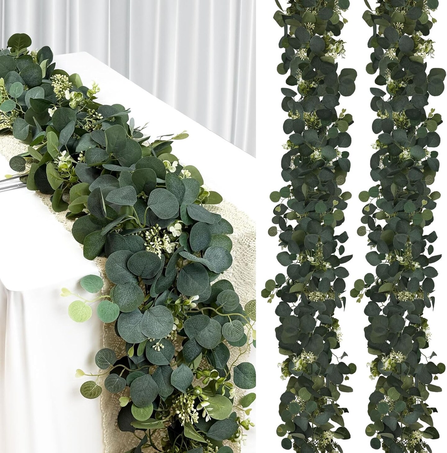 2Pcs 6FT Eucalyptus Garland