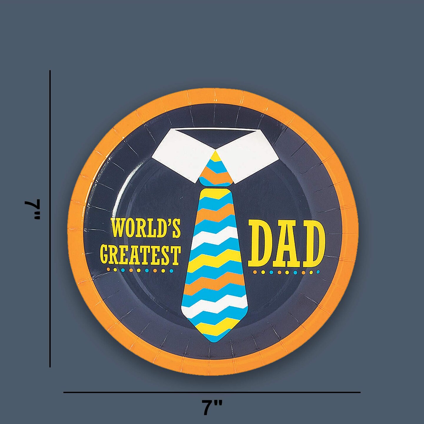 8 Count Father’s Day World’s Greatest Dad Dessert Plates 7" Party Paper Plates