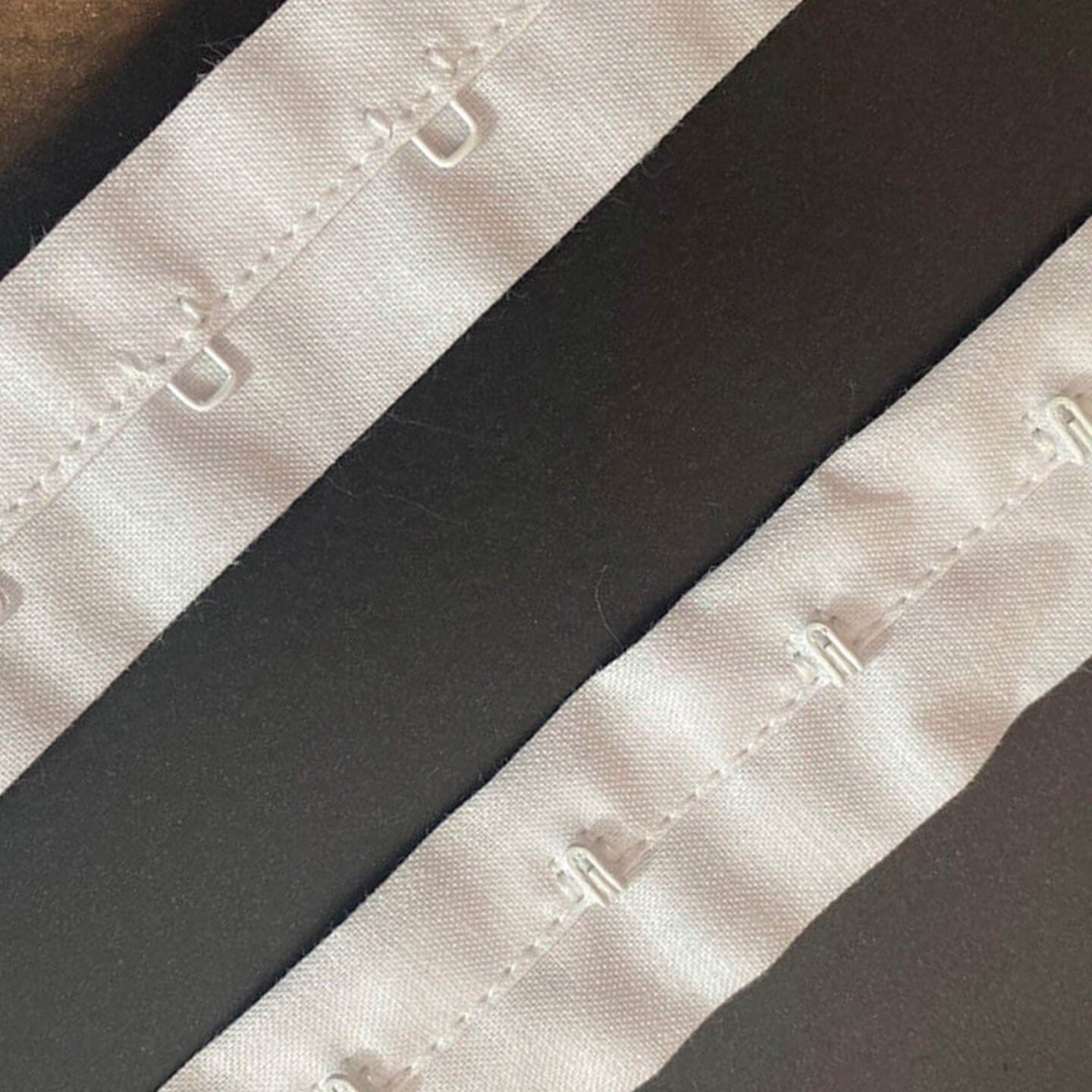 1 Yard White Apron Hook and Eye Tape Set 1/2" Each Side Cotton Trim