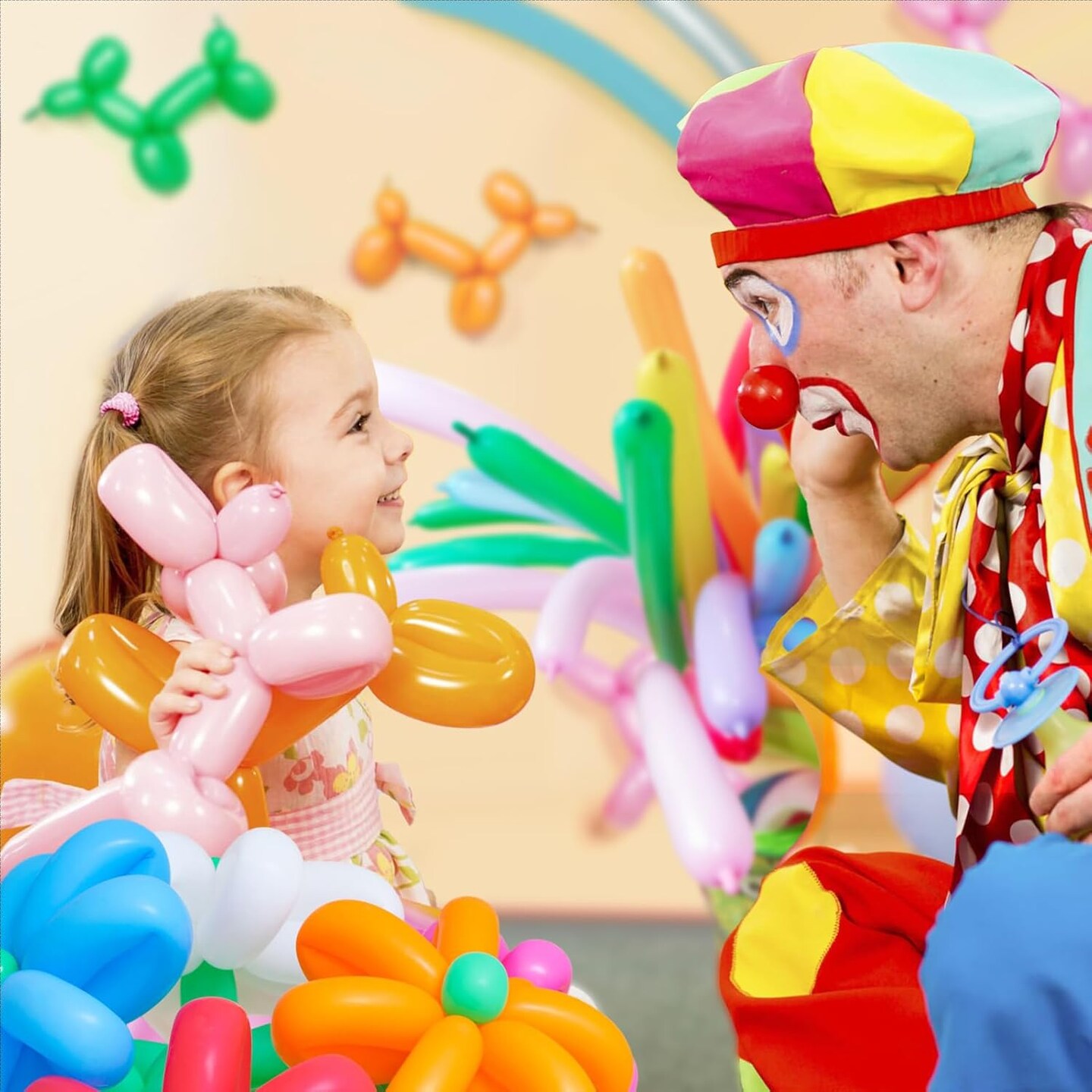 100 Pcs 260Q Balloons Kit with Pump - Kids Premium Latex Twisting Long Balloons