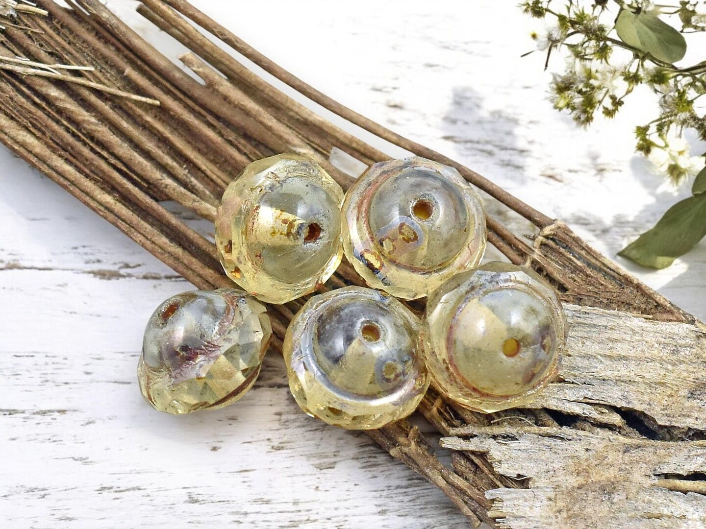 *10* 8x10mm Crystal Picasso Saturn Beads