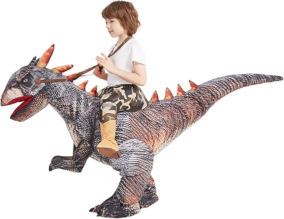 GOOSH Inflatable Dinosaur Halloween Costume Riding Stegosaurus for Kids and Adults