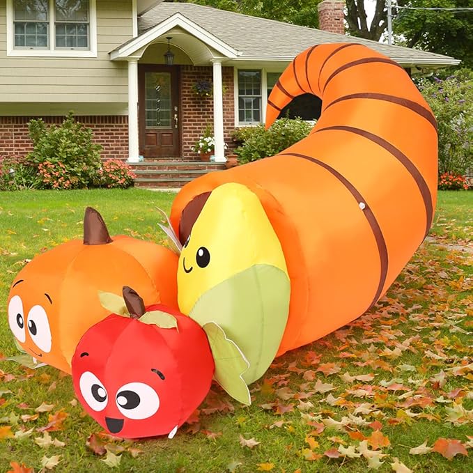 GOOSH 5.5 FT Long Thanksgiving Inflatables Fruit Combo with Built-in LEDs