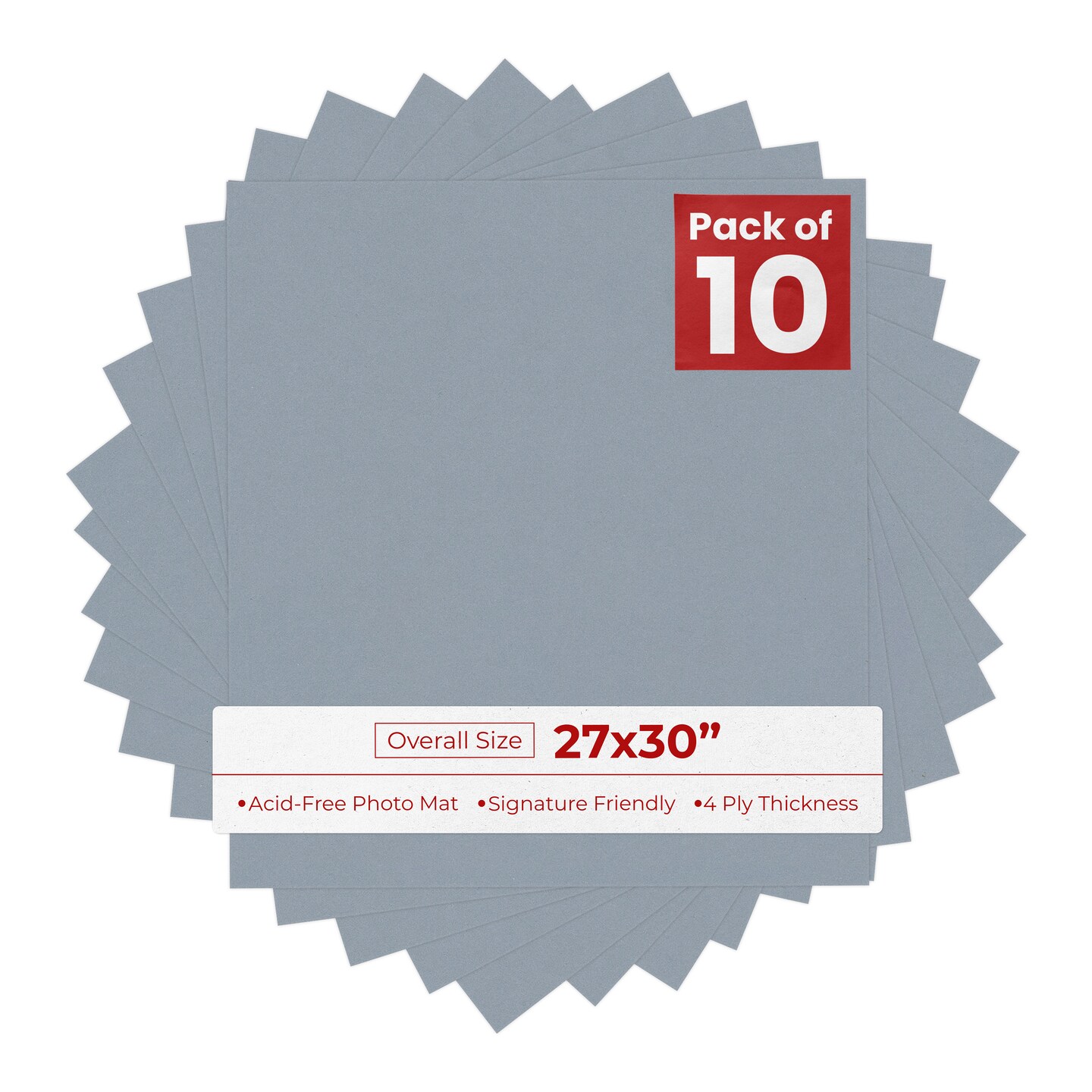 Mid Grey 27x30 Uncut Mat Board - Blank Sheets, No Opening, Color: Grey ...