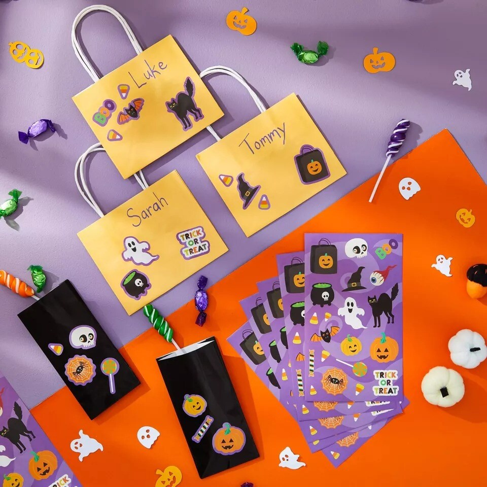 720 Pieces Bulk Halloween Stickers for Kids, Trick-or-Treat Bucket, 36 Sheets