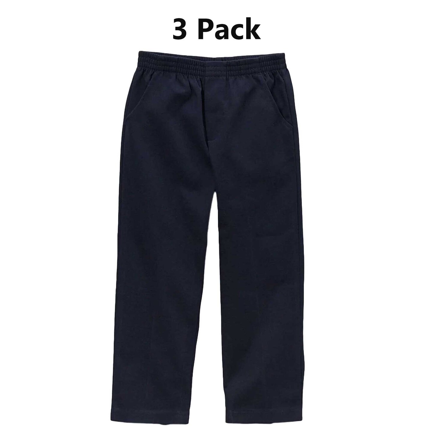 Boy&#x27;s Navy Uniform All Elastic Waist Pull on Pants