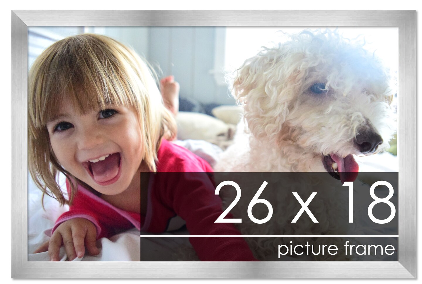 26x18 Solid Wood Picture Frame with UV-Resistant Acrylic &#x26; Acid-Free Backing, Available in 6 Finishes: Matte Black, Matte White, Metallic Bronze, Silver, Natural Wood Grain &#x26; Mahogany