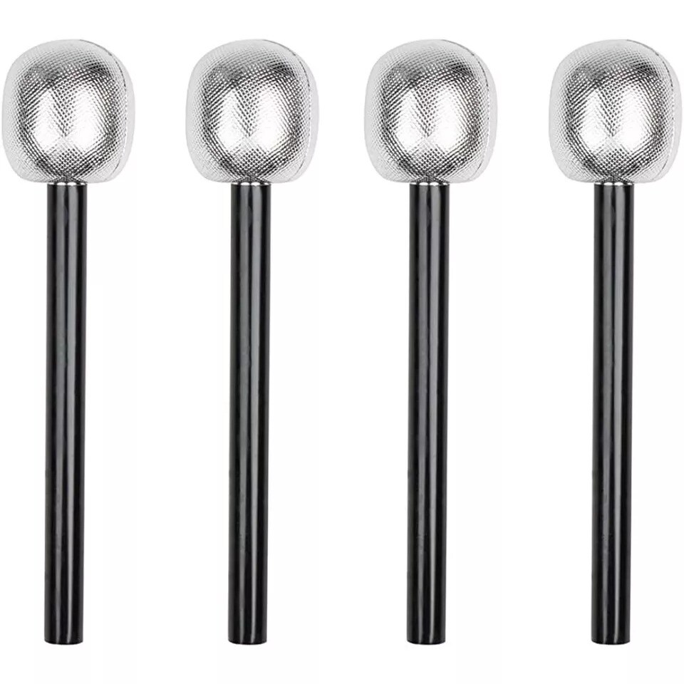 4 Pcs Fake Microphone Halloween Party Pop Star Prop Costume Dress Up Accessories