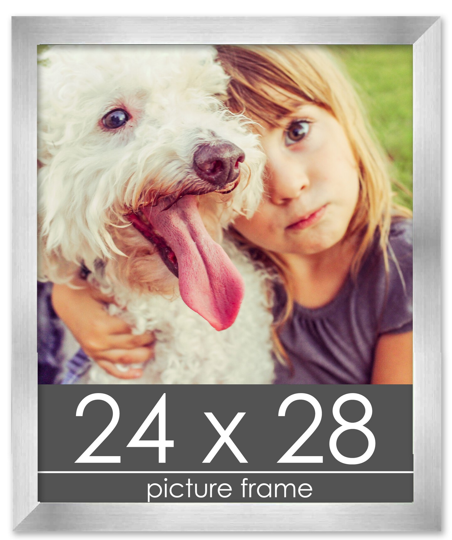 24x28 Solid Wood Picture Frame with UV-Resistant Acrylic & Acid-Free Backing, Available in 6 Finishes: Matte Black, Matte White, Metallic Bronze, Silver, Natural Wood Grain & Mahogany