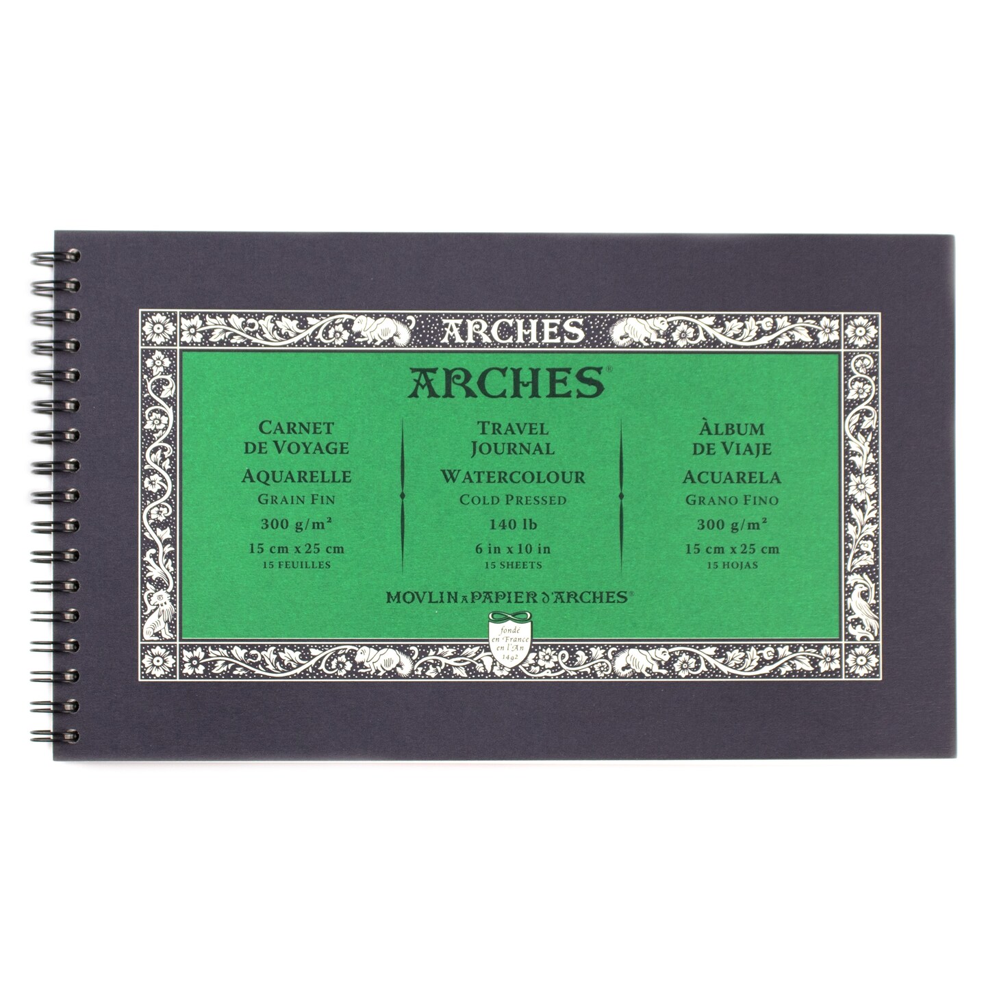 Arches Aquarelle Watercolor Art Journal 10&#x22;X6&#x22;- 140lb, 15 Sheets